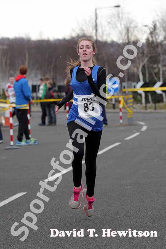 Amber Cormack under-15 girls Elswick Road Relays.